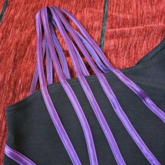 RARE Tadashi Shoji Purple & Black Mini Dress🖤💜🖤 - Picture 5 of 9